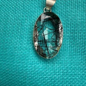 Black Tourmalinated Quartz Pendant